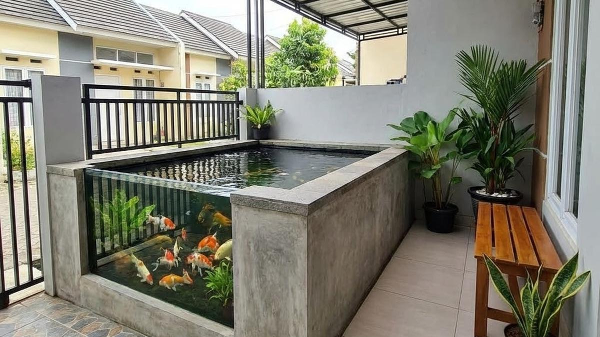 10 Model Kolam Ikan Mini yang Bikin Teras Rumah Sejuk, Simpel Mudah Dirawat