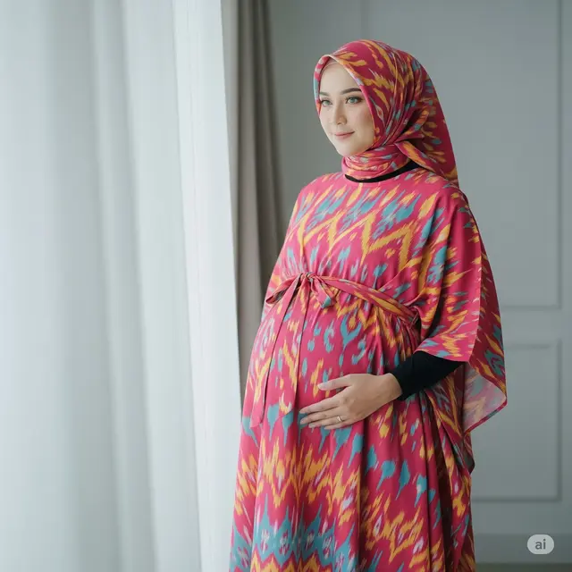 Model Gamis untuk Perut Besar. Foto: Gemini