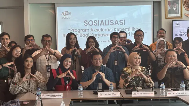 Sosialisasi Program Pemerintah Bantuan Perumahan untuk Pekerja Media yang digelar di SCTV Tower, Kamis (8/5/2025).