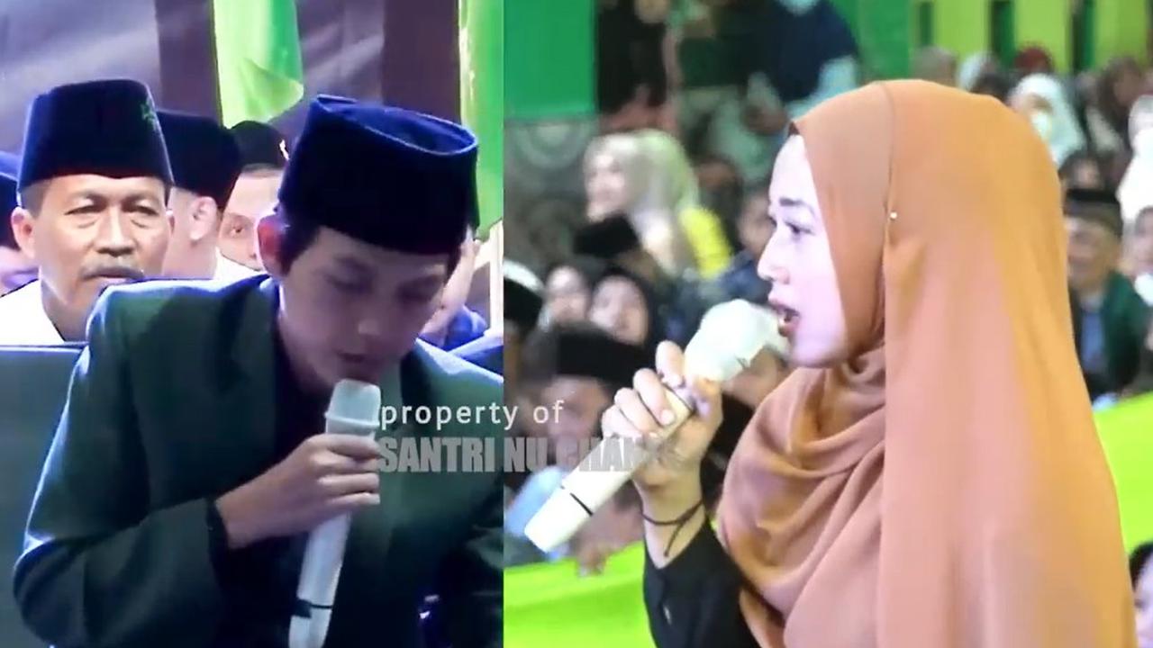 Gus Iqdam sedang bercakap-cakap dengan mamah muda (SS: YT Santri NU Chanel)