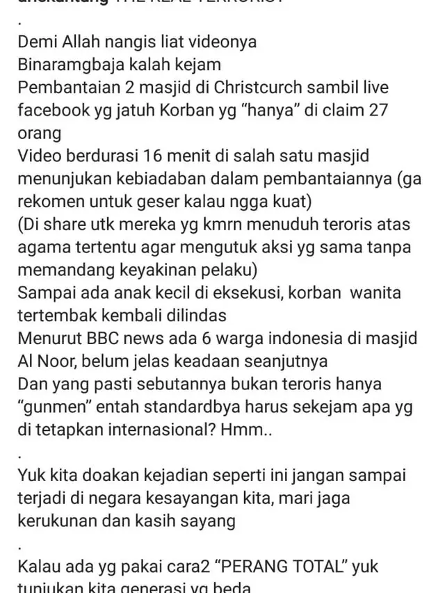 Ari Untung Unggah Video Penembakan Selandia Baru, Diingatkan Malah Diserang Netizen