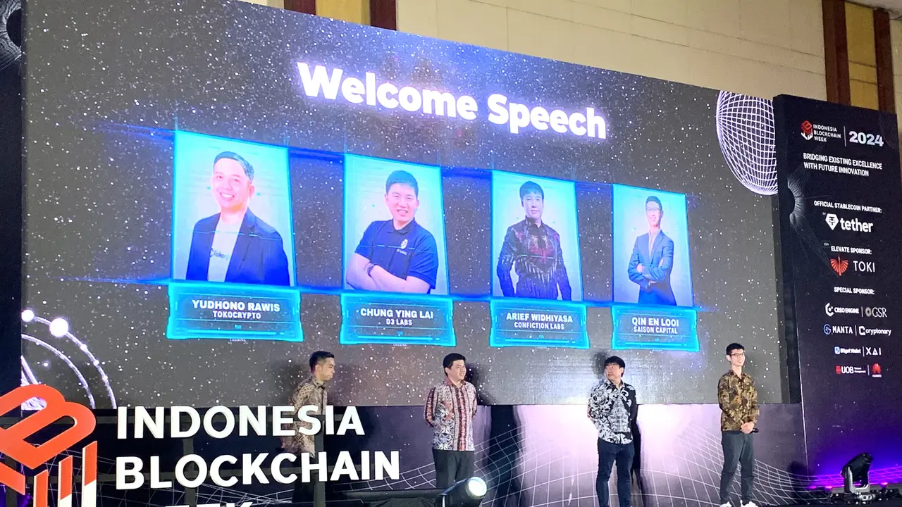 D3 Labs, Tokocrypto, Confiction Labs, dan Saison Capital kembali menggelar Indonesia Blockchain Week (IBW) 2024 pada Selasa, 19 November 2024. (Natasha/Liputan6.com)