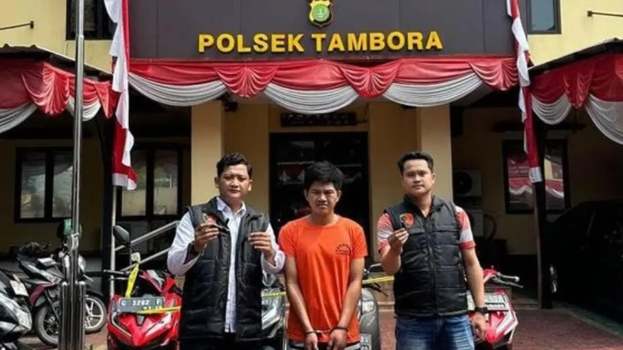 Pencuri motor anggota kelompok Jabung, Lampung, inisial OF (23) mengaku menyesali aksi kriminalnya. Ia kini harus mendekam di balik jeruji besi usai ditangkap oleh Polsek Tambora Selasa (4/7) lalu (Istimewa)