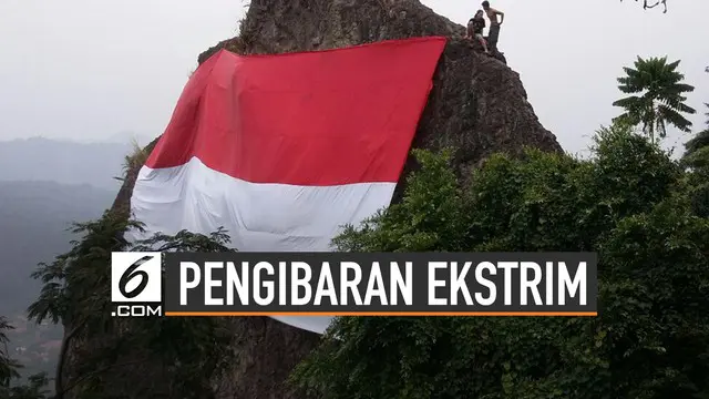 Menjelang HUT kemerdekaan RI ke-74, bendera Merah Putih terlihat dimana-mana. Termasuk sengaja dikibarkan di tempat-tempat ekstrim di Indonesia.