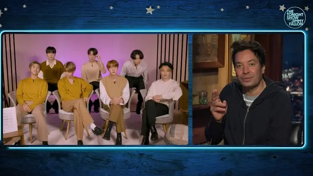 BTS dan Jimmy Fallon (Tangkapan layar YouTube/ The Tonight Show Starring Jimmy Fallon)