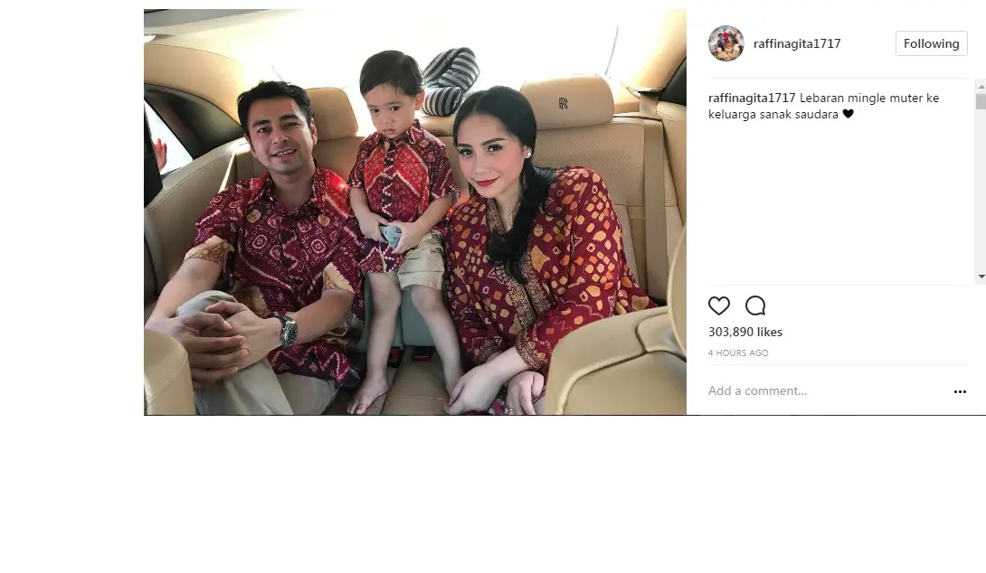 Raffi Ahmad ajak Rafathar dan Nagita Slavina keliling kunjungi keluarga besarnya (Foto: Instagram)