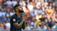 Striker Inter Milan asal Brasil Gabriel Barbosa saat menjalani laga melawan Bologna di Giuseppe Meazza, Milan, 25 September 2016. (AFP/Giuseppe Cacace)
