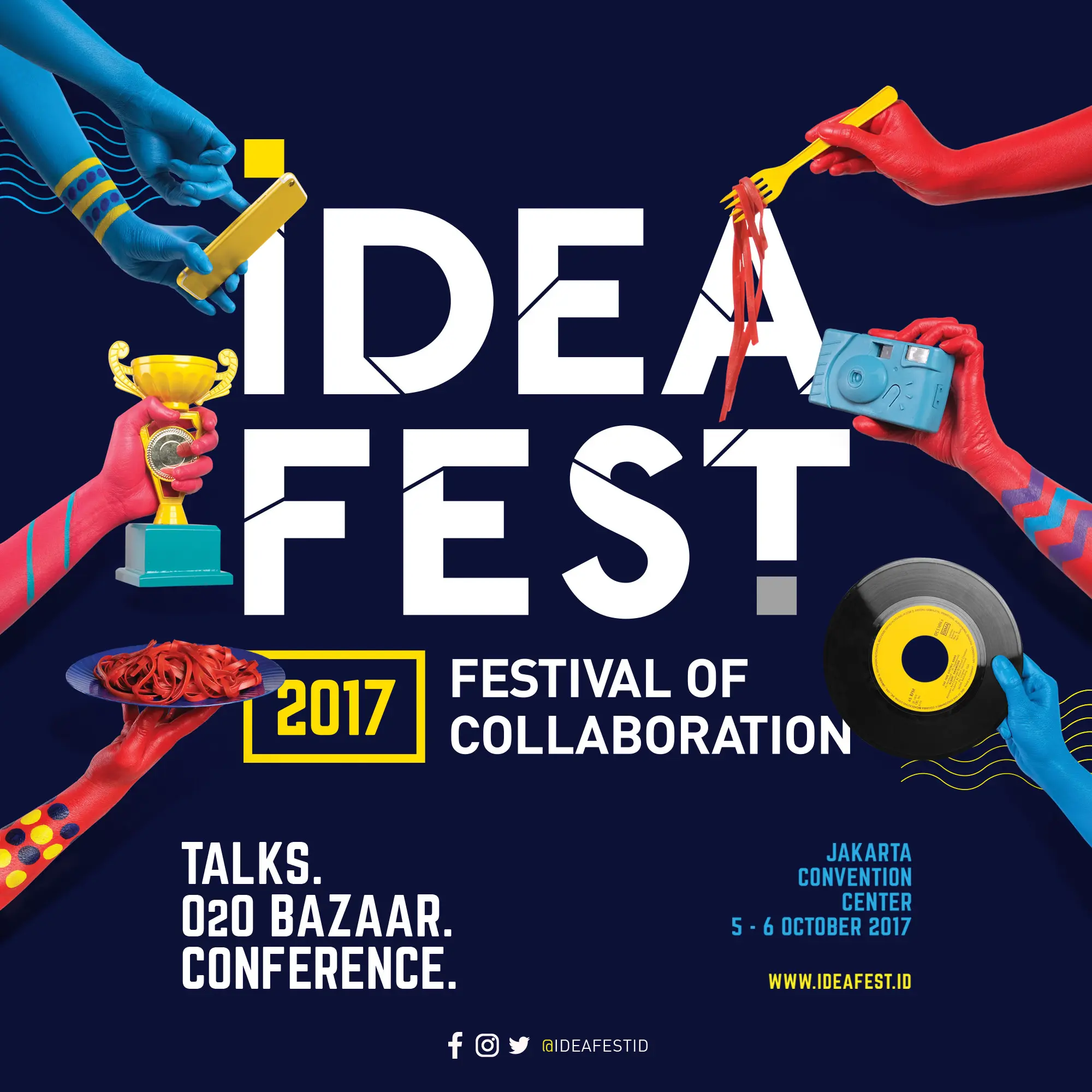 Ideafest 2017 kembali digelar dengan tema kolaborasi antara penggiat ekonomi kreatif di Indonesia