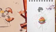 6 Kreasi Gabungkan Gambar Tangan dengan Bekas Rautan Pensil, Hasilnya Keren (sumber: Instagram/luigi.kemo)