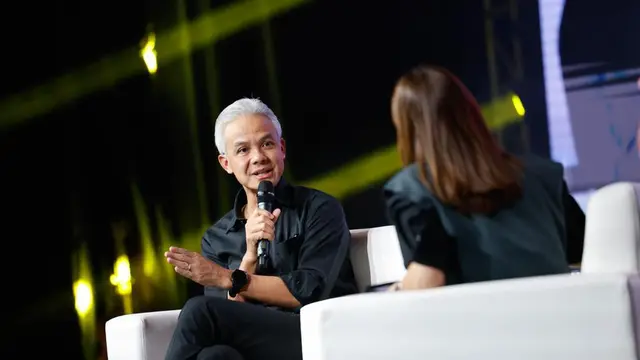Bakal calon presiden (bacapres) 2024 Ganjar Pranowo menghadiri Mata Najwa On Stage di Graha Saba UGM, Slem