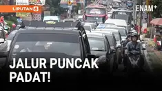 Libur panjang Iduladha 1446 Hijriah menyebabkan lonjakan volume kendaraan menuju kawasan wisata Puncak, Bogor. Kepadatan arus lalu lintas mulai terasa sejak pagi hari dan semakin meningkat seiring berjalannya waktu.