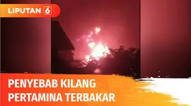 Sebuah tangki yang menyimpan sekitar 31 ribu kiloliter bahan baku BBM jenis pertalite, di kilang Pertamina Unit IV Cilacap Jawa Tengah. Tangki yang berada di area 36, tangki 102 tersebut terbakar, saat wilayah Kabupaten Cilacap, diguyur hujan deras d...