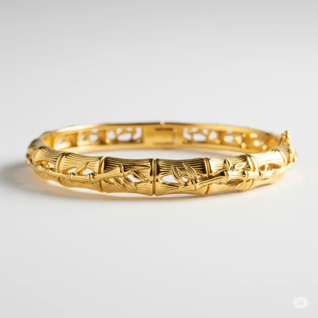Model Gelang Emas 24 Karat Model Bambu.