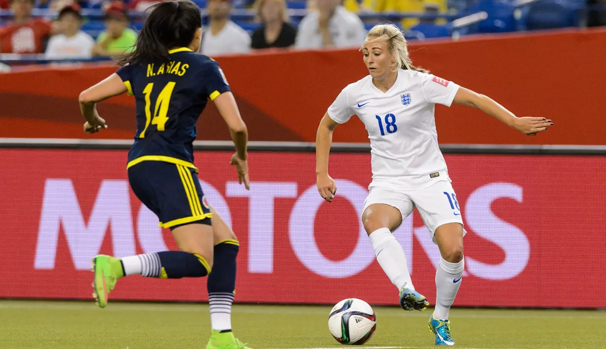 Bersama The Citizens, Duggan memperoleh gelar juara Womens Super League atau kasta tertinggi sepak bola putri Inggris edisi 2016. (AFP/Minas Panagiotakis)