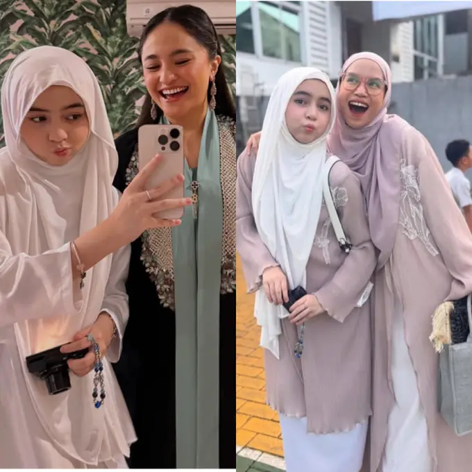 Sienna Kasyafani Putri Marshanda, Kompak Bersama Ibu Kandung dan Sambungnya saat Lebaran