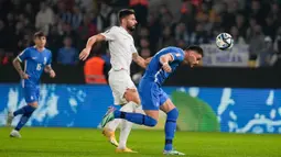 Prancis hanya sanggup membawa pulang satu poin saat berhadapan dengan Yunani pada matchday 10 Grup B Kualifikasi Euro 2024. (AP Photo/Thanassis Stavrakis)