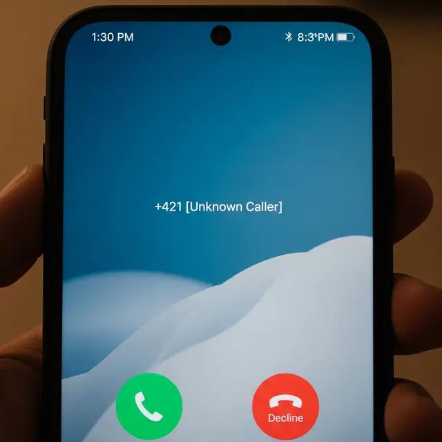 Panggilan Mencurigakan dari Nomor Kode Telepon +421 (AI Generated)