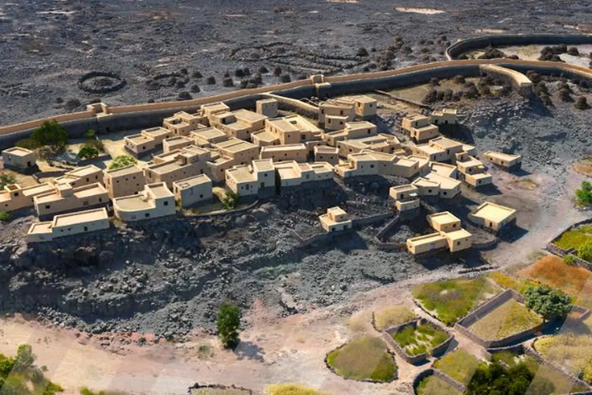 Rekonstruksi 3D virtual al-Natah, pemukiman Zaman Perunggu di Arab Saudi. (Charloux et al., PLOS One, 2024)