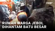 Ngeri! Longsoran Batu Besar Hantam Rumah Warga di Ngawi hingga Jebol