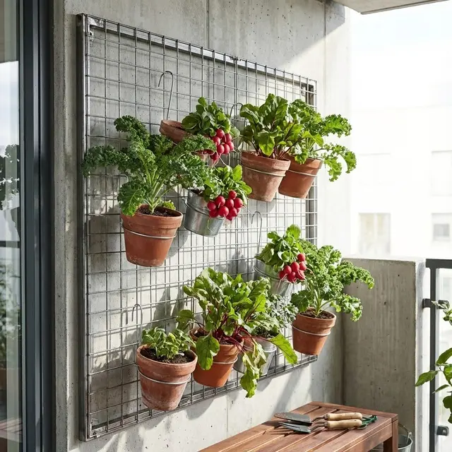 Kebun Sayur Mini Vertikal di Balkon Sempit