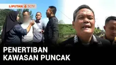 Pedagang kaki lima menolak penertiban yang digelar tim gabungan Satpol PP, TNI-Polri di kawasan Puncak, Kabupaten Bogor, Jawa Barat, Kamis siang. Selain PKL, tim gabungan juga menertibkan pedagang asongan yang berjualan di sepanjang jalur puncak.