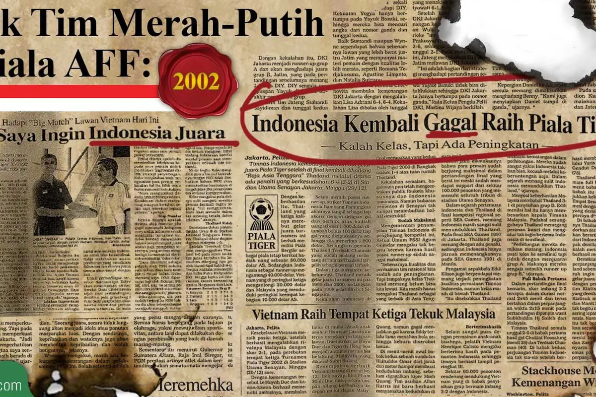 Jejak Tim Merah-Putih di Piala AFF: 2002 (Bola.com/Adreanus Titus)