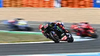 Fabio Quartararo di MotoGP 2025 yang berlangsung di Sirkuit Jerez, Spanyol, Minggu (27/4/2025). (AFP)