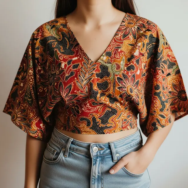 9 Model Batik Lengan Dolman Crop Top Santai, Pilihan Gaya Kekinian