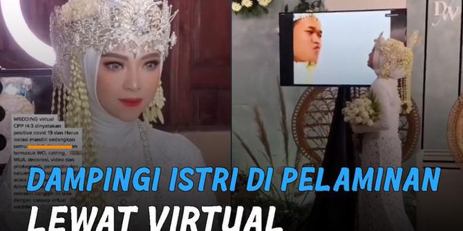 VIDEO: Positif Covid, Pengantin Pria Dampingi Istri di Pelaminan Lewat Virtual