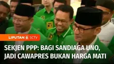 Sekjen Partai Persatuan Pembangunan (PPP) Arwani Thomafi menegaskan bagi Sandiaga Uno menjadi cawapres Ganjar Pranowo bukanlah harga mati.