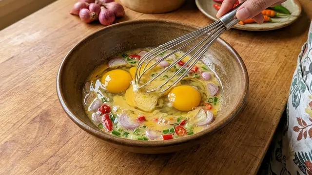 Resep telur dadar Padang 3 telur