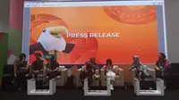 Konferensi pers menjelang penutupan Asian Para Games 2018 di Main Press Center, Senayan, Jumat (12/10/2018). (KLY Sports/Fitri Apriani)