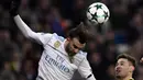 Pemain Real Madrid, Borja Mayoral (kiri) telah mencetak empat gol untuk Los Blancos, torehan gol tersebut memabawanya masuk dalam daftar top scorer sementara klub. (AFP/Javier Soriano)