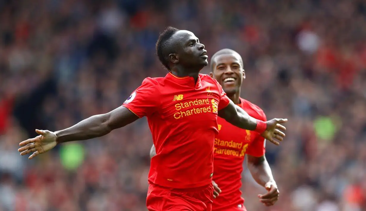 7. Sadio Mane. Jersey Sadio Mane menjadi salah satu dari dua jersey Liverpool yang masuk 10 besar jersey terlaris Premier League. (Action Images via Reuters/Tony O'Brien)