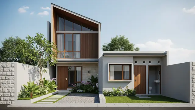 Model Rumah Kecil dengan Kamar Asisten Rumah Tangga