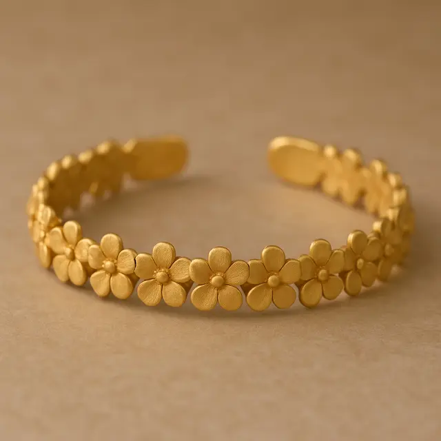 Model Gelang Emas dengan Motif Flora (Foto: ChatGPT)
