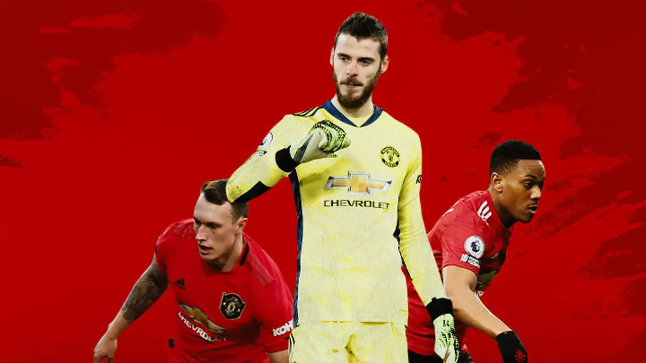 Ilustrasi - Phil Jones, David De Gea, Anthony Martial