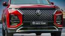 Ubahan signifikan terjadi di bagian depan. MG Hector facelift kini menggunakan grill berukuran besar hingga mendominasi sebagian besar tampak depannya. Grill besar ini diberi corak diamond cut dengan garnish chrome. Sektor penerangan kini menggunakan desain yang lebih kekinian. Lampu depan full LED dengan dua projector menjanjikan penerangan maksimal di malam hari. Namun, fog lamp masih mengadopsi bohlam halogen biasa. LED DRL masih berada di posisi yang sama dengan desain yang seolah menyatu dengan grill (Source: team-bhp.com)