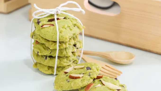 matcha almond cookies