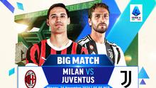 Jadwal pertandingan Serie A 2024/25 big match AC Milan vs Juventus di matchweek ke 13 di Vidio. (sum. doc. vidio.com)