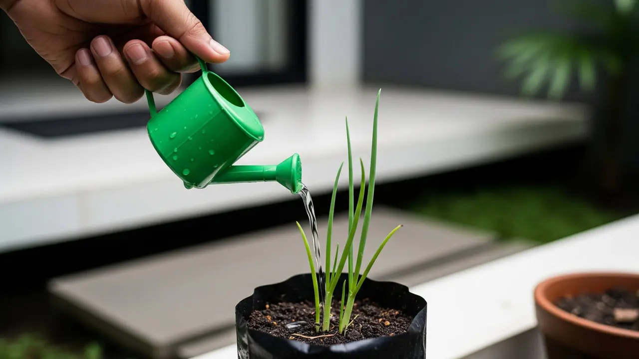Cara Membuat Kebun Daun Bawang Mini di Rumah