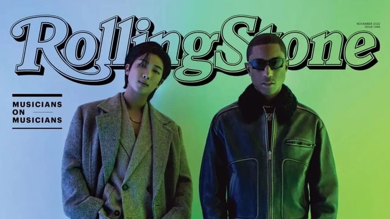 RM dan Pharrell Williams di Majalah Rollingstone.