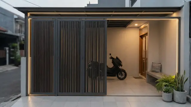 7 Desain Garasi Motor yang Menyatu dengan Teras untuk Rumah Sempit