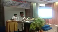 Wawako Bengkulu Dedy Wahyudi saat menghadiri acara Advokasi dan Koordinasi Pengendalian Tuberkulosis pada Tempat Kerja di Kota Bengkulu, di Xtra Hotel Bengkulu (Dok. Media Center Dinas Kominfosan Bengkulu / Liputan6.com)