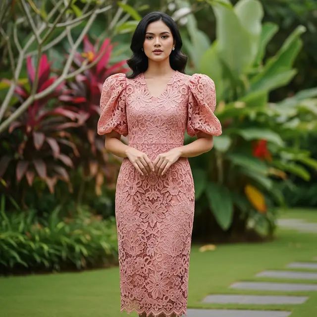 9 Model Dress Brokat Simple Elegan, Pilihan Tepat untuk Tampil Elegan