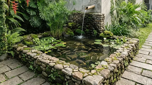 Kolam Mini Sudut Rumah Bernuansa Natural
