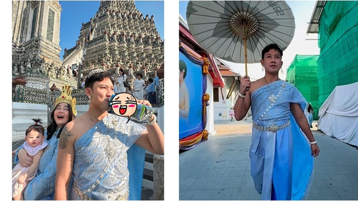 6 Potret Denny Sumargo Pakai Baju Tradisional Wanita Thailand, Jadi Pusat Perhatian