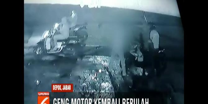 Aksi Geng Motor Rampas HP Pengemudi Ojol di Depok Terekam CCTV