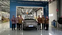 GAC AION mulai produksi kendaraan elektrifikasi di Indonesia. (Liputan6.com/Septian Pamungkas)
