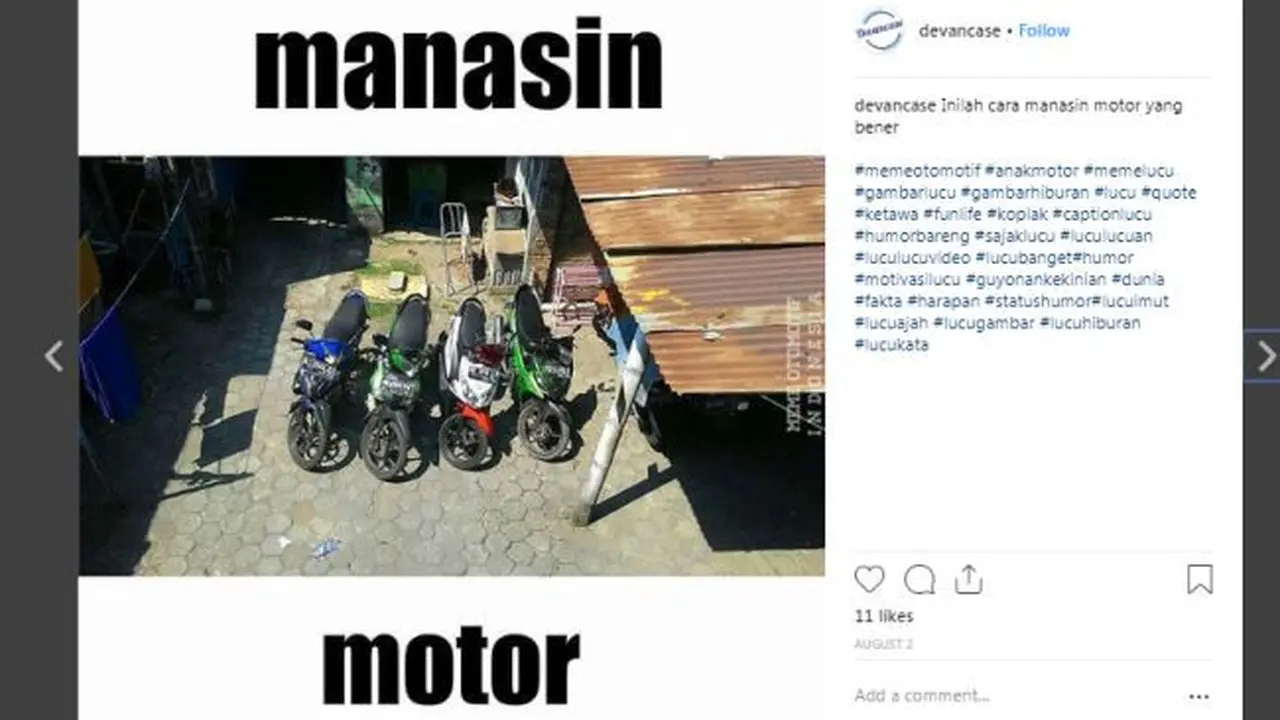 Berbagai hal bisa dijadikan Meme menarik, tidak terkecuali yang berkaitan dengan otomotif.